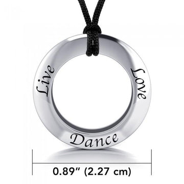 Live Love Dance Silver Pendant and Cord Set TSE269 - Jewelry